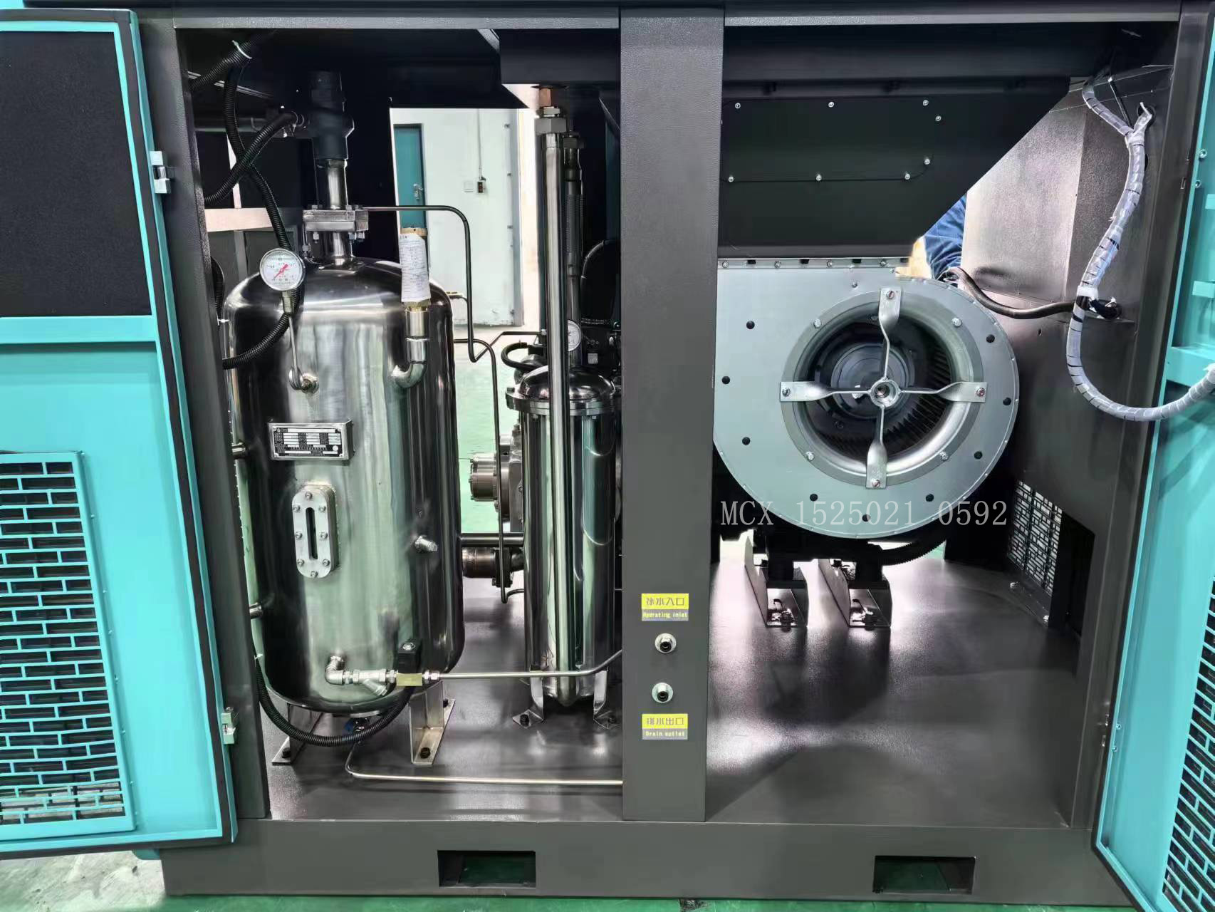 MCX Oil-Free Water-Lubricated Screw Air Compressor for Food Industry, 60dB Ultra-Quiet, 100% Oil-Free Technology, Industrial Grade