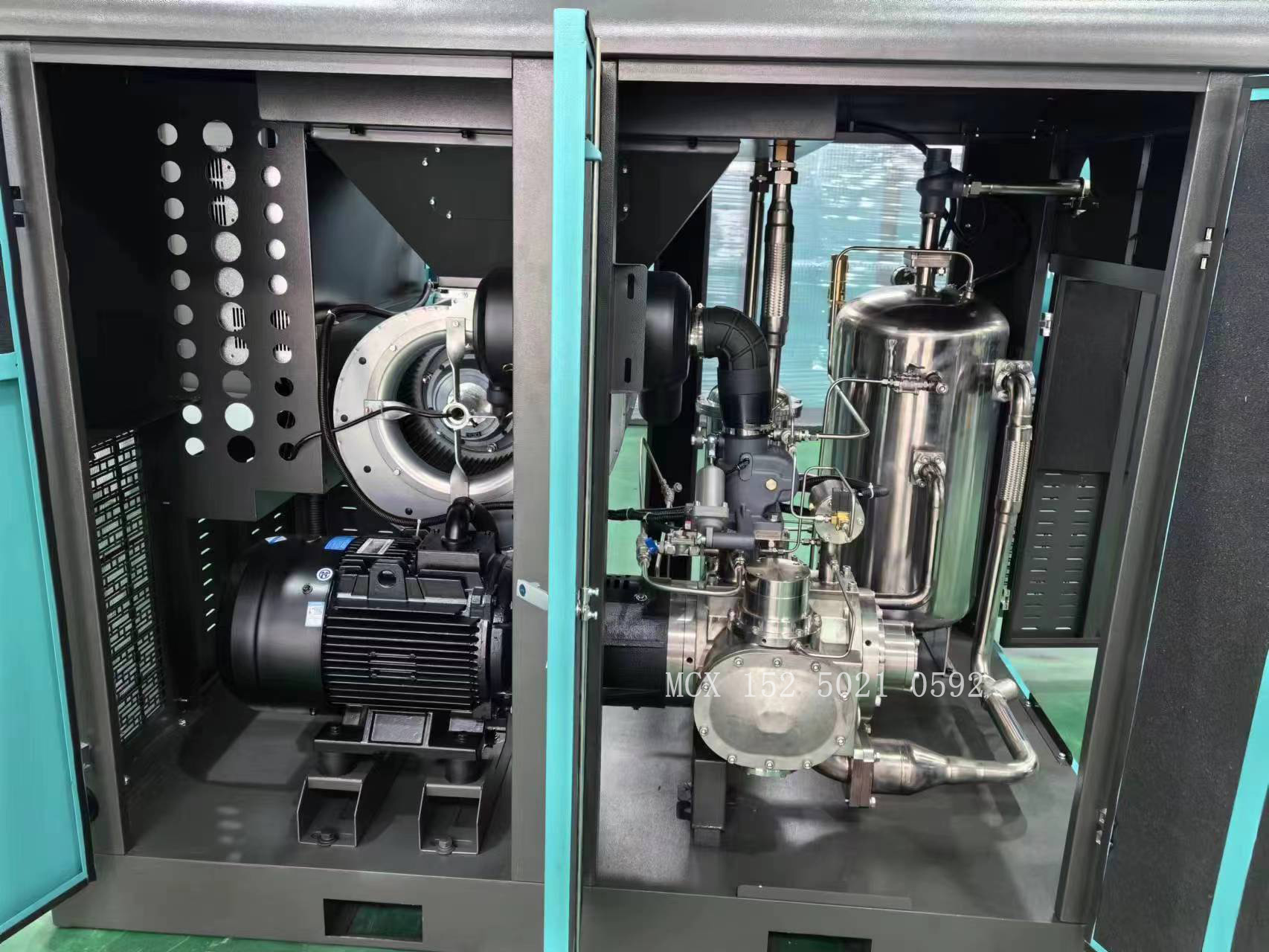 MCX Oil-Free Water-Lubricated Screw Air Compressor for Food Industry, 60dB Ultra-Quiet, 100% Oil-Free Technology, Industrial Grade