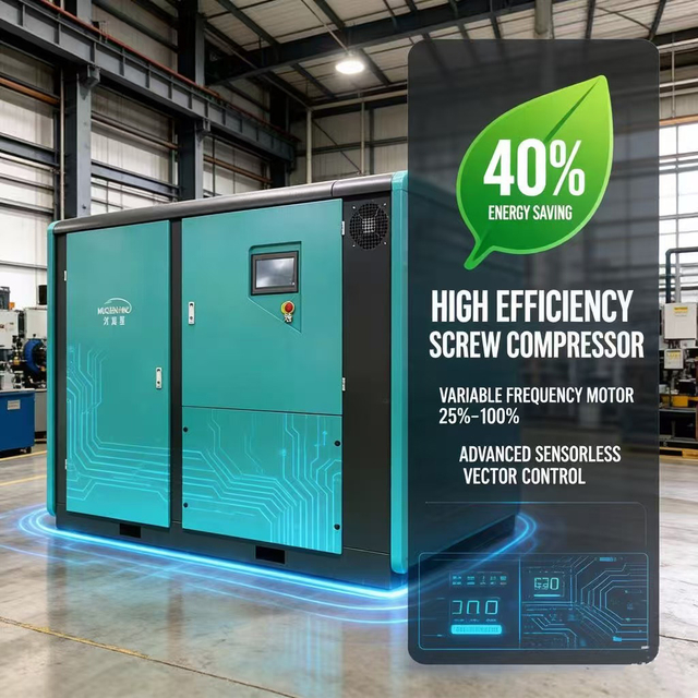 Industrial Stationary Similar Ingersoll Rand Atlas Copco 7Bar 8Bar 10 Bar Medical Oil Free Electric Direct Driven Pmsm Pm VSD Rotary Screw Type Air Compressor